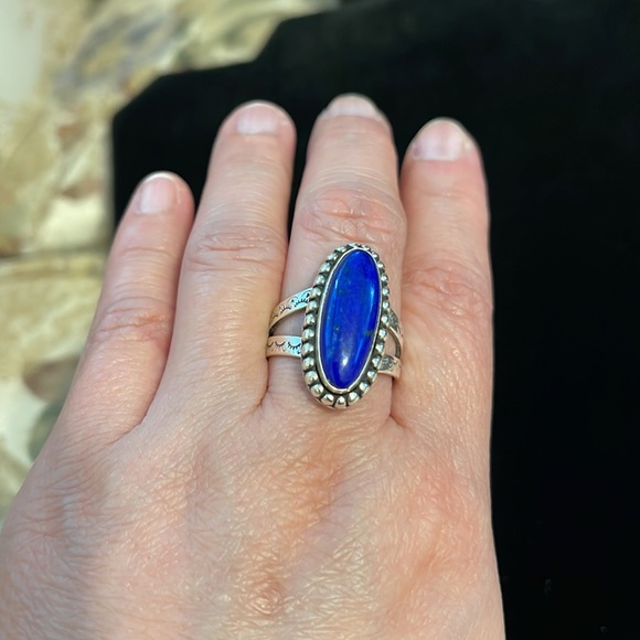 Hallmarked 925 Lapiz Ring vintage - Picture 3 of 11